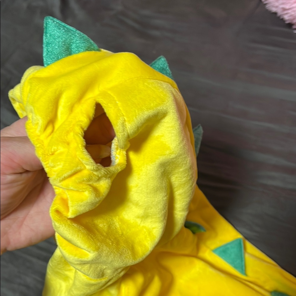 Yellow Dinosaur Costume with Green Spikes - Picture 4 of 4